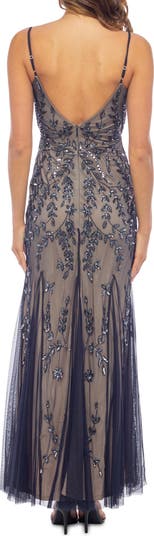 Beaded V-Neck Gown