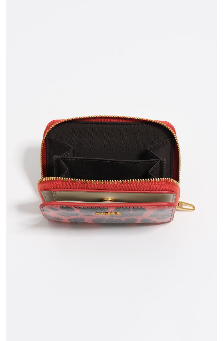 Bimba y Lola Textured Shiny Leopard Print Flap Wallet, Alternate, color, Leopard Poppy Red