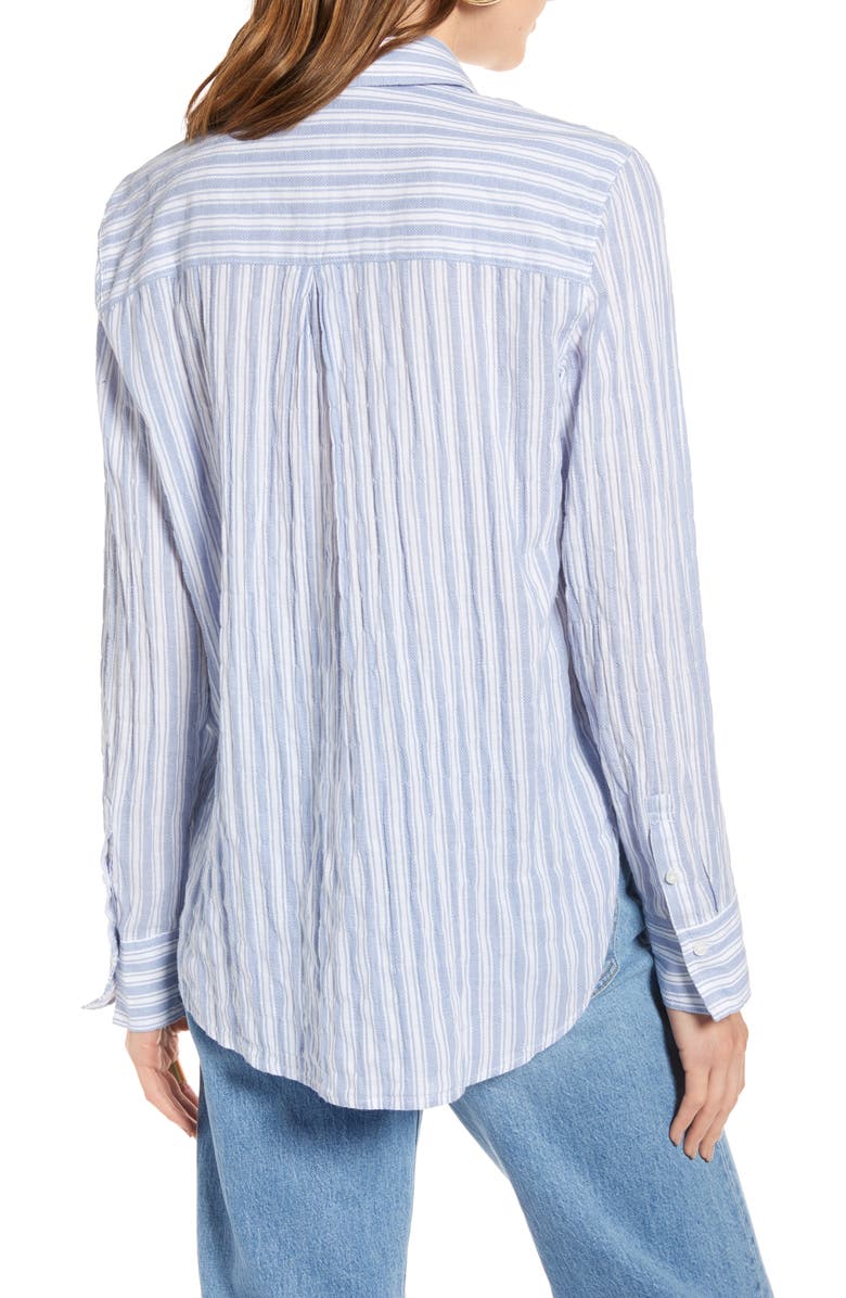 Treasure & Bond Dobby Stripe Boyfriend Shirt, Alternate, color, 