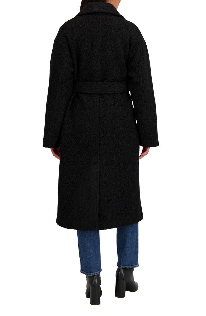 Sebby Bouclé Longline Coat, Alternate, color, Black