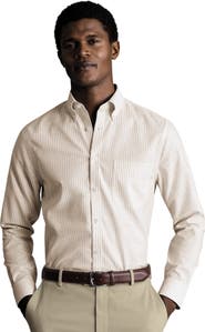 Charles Tyrwhitt Slim Fit Button-Down Collar Non-Iron Stretch Stripe Oxford Shirt