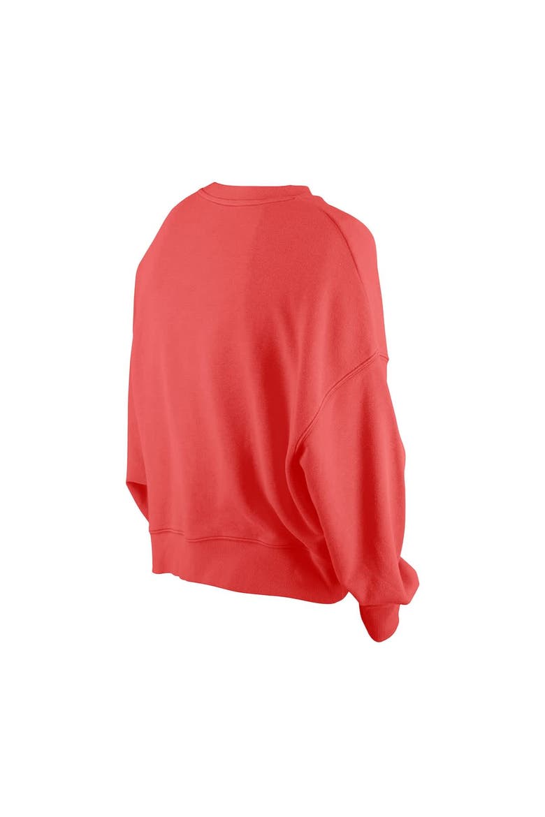 Women's New Era Red St. Louis Cardinals Boxy Mineral Wash Dolmen Sleeve Cropped Sweatshirt, Alternate, color, Red