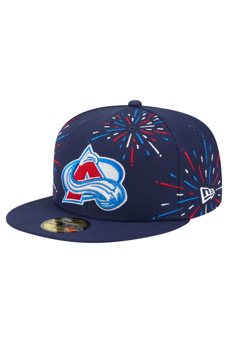 Men's New Era  Navy Colorado Avalanche Americana Fireworks 59FIFTY Fitted Hat, Alternate, color, Navy