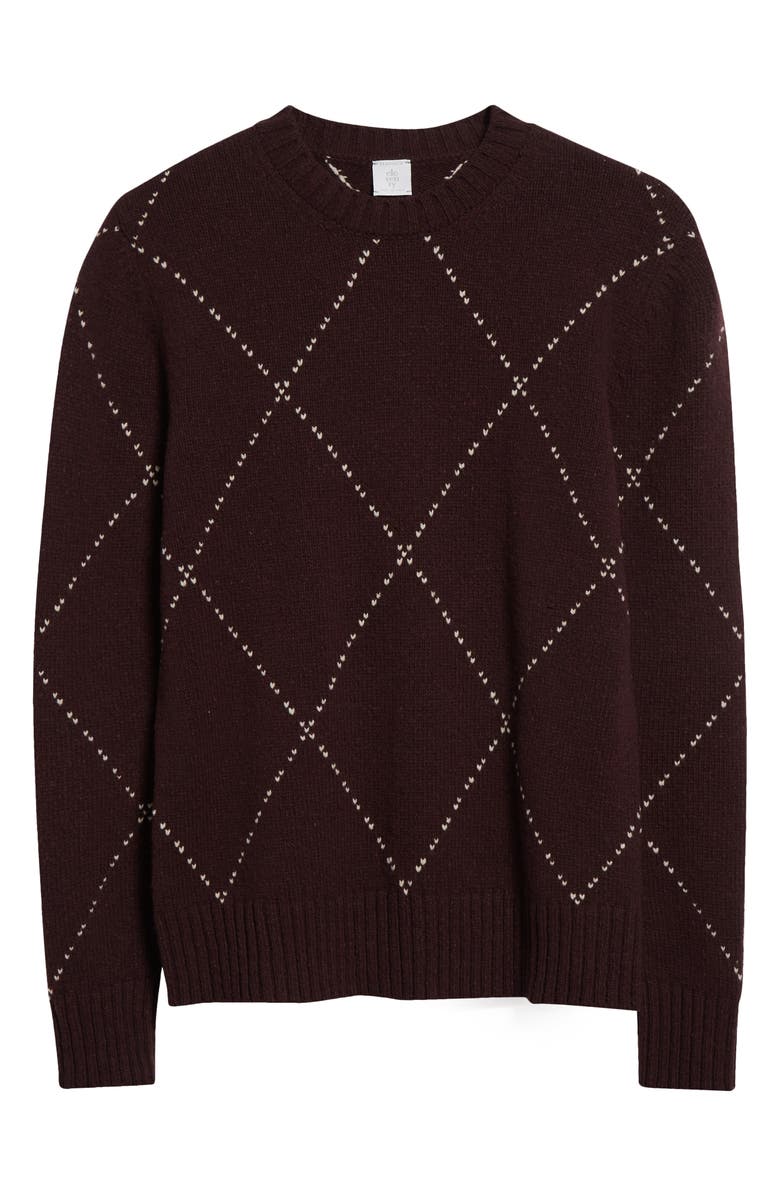 Eleventy Argyle Wool Crewneck Sweater, Alternate, color, 