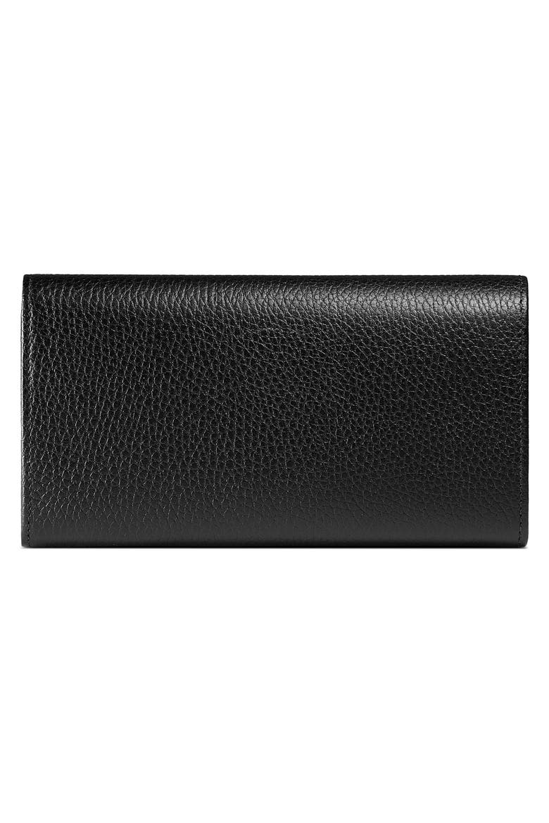 Farfalla Leather Continental Wallet, Alternate, color, NERO/ CRYSTAL