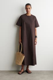 COS Raw-cut Cotton Midi Dress