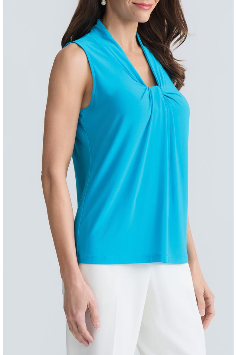 Sleeveless Knot Front Jersey Top, Alternate, color, BRIGHT AZUL