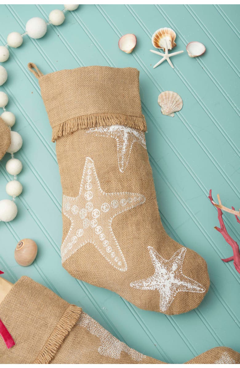 C&F Home Coral Hanging Christmas Stocking 20", Alternate, color, Beige