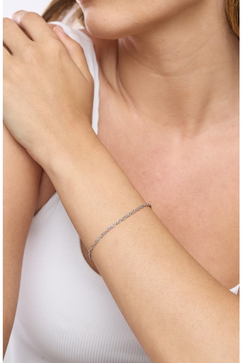 14k Gold Chain Bracelet, Alternate, color, 14KW