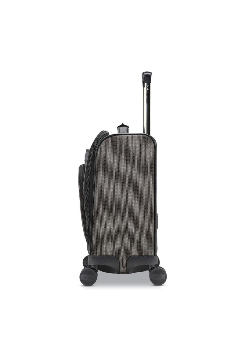Herringbone Deluxe 16" Underseat Carry On Spinner Luggage, Alternate, color, Black Herringbone