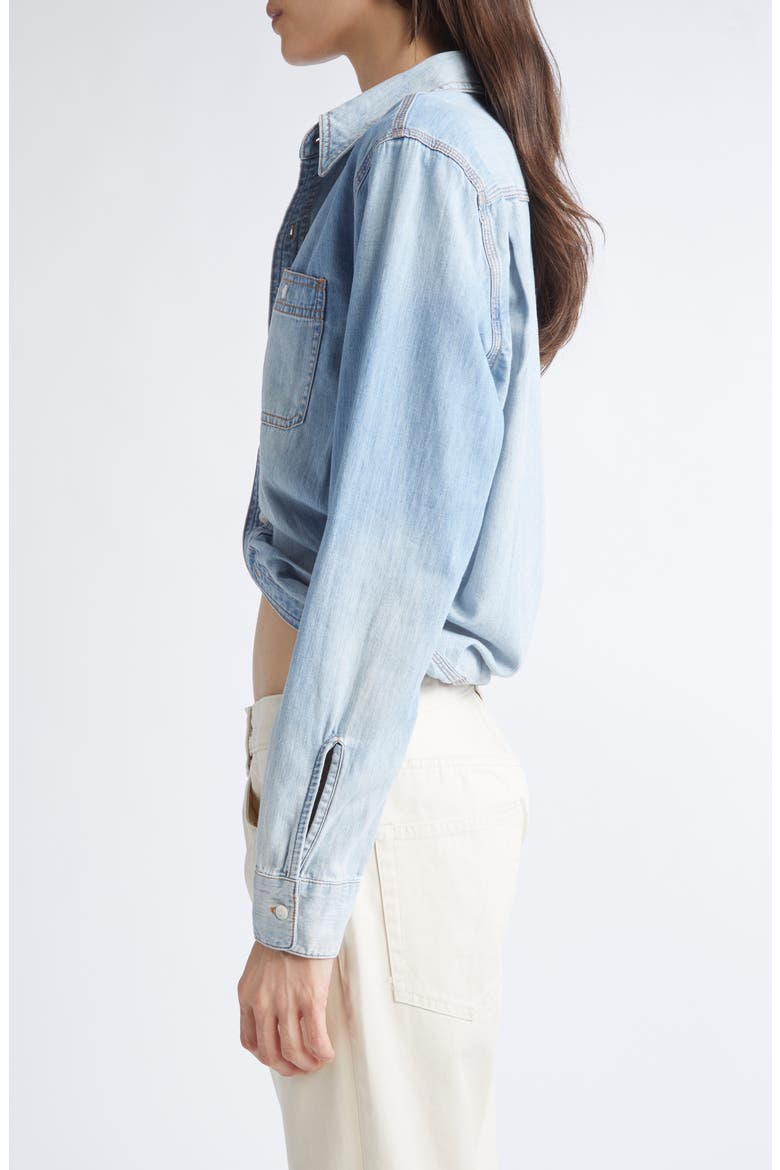 Wrap Around Denim Work Shirt, Alternate, color, RIVER BLUE
