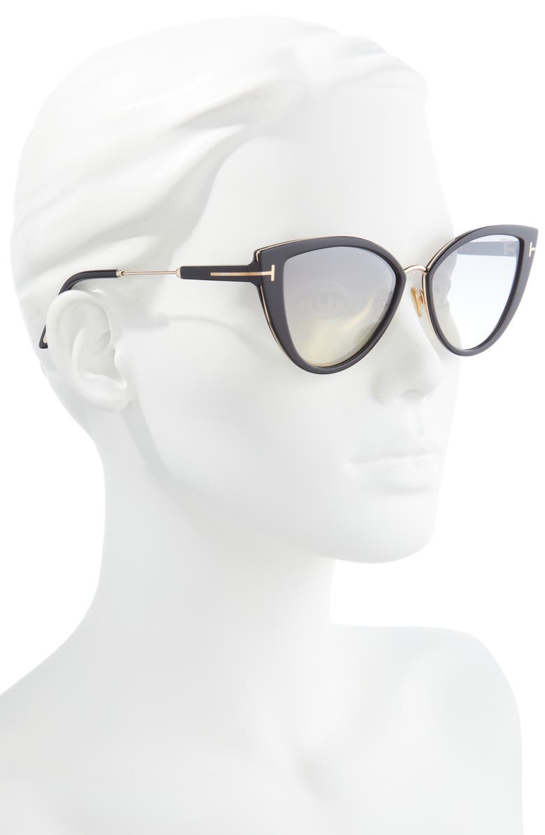 TOM FORD Anjelica-02 57mm Cat Eye Sunglasses, Alternate, color, 