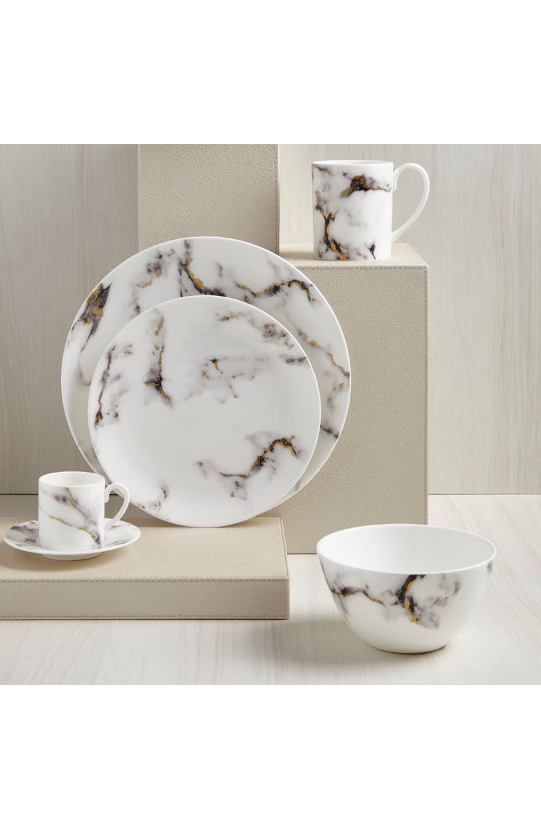 Prouna Marble Venice Fog Seder Plate / Appetizer Set, Alternate, color, White