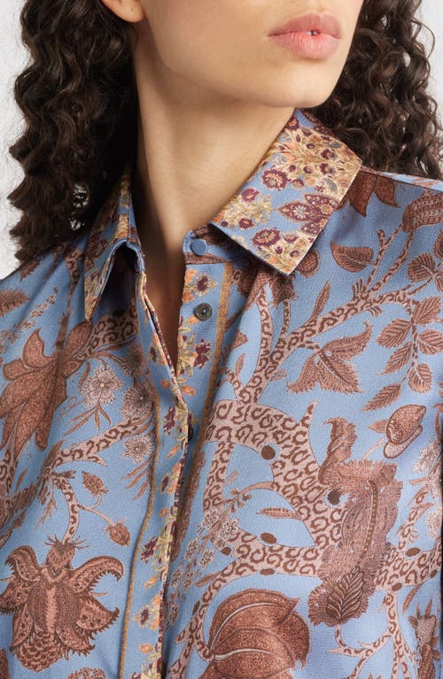 Kobi Halperin 'lilly' Print Sleeve Silk Peasant Blouse In Multi