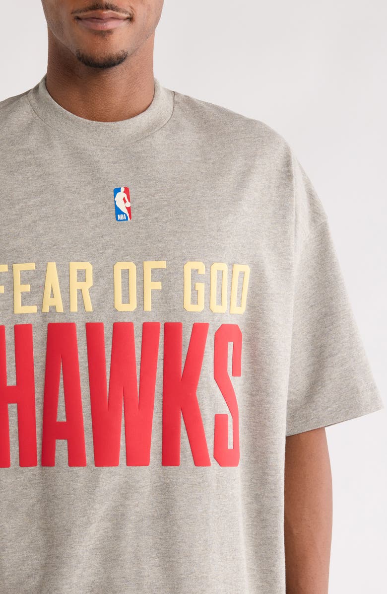 Fear of God Essentials Hawks '90s Cotton Graphic T-Shirt, Alternate, color, Dark Heather Oatmeal