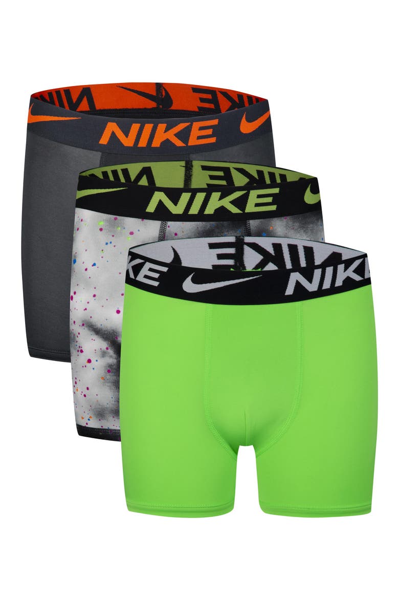 Kids' Assorted 3-Pack Micro Essentials Boxer Briefs, Main, color, BLACK/ GREEN STRIKE