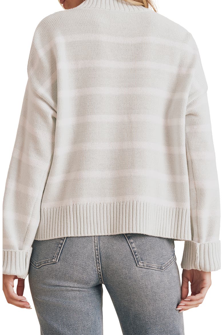 Nora Stripe Mock Neck Sweater, Alternate, color, ALPINE GREEN/ SHELL
