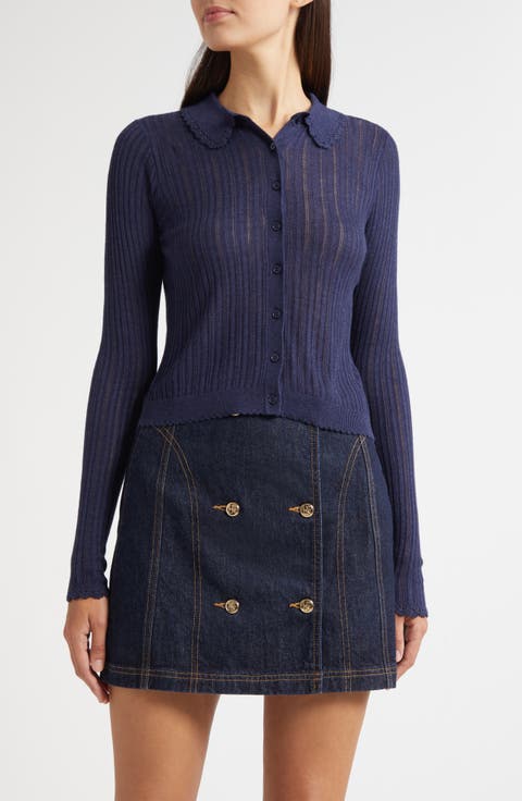 Lottie Pointelle Rib Cardigan