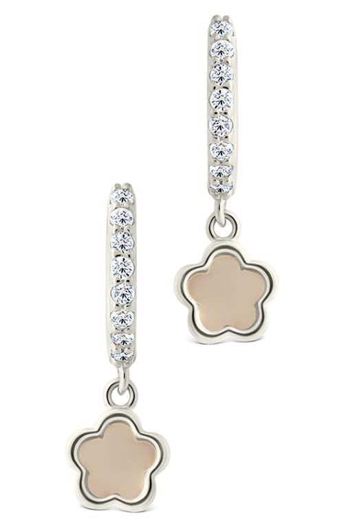 Sterling Forever Faelina Cubic Zirconia & Star Drop Hoop Earrings In Silver