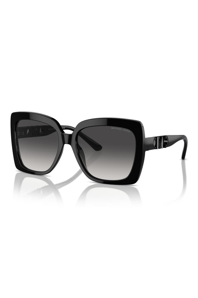 Nice 57mm Gradient Square Sunglasses, Alternate, color, BLACK / DARK GREY GRADIENT