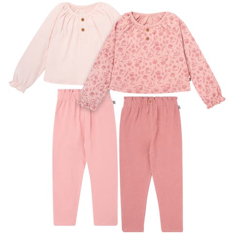 Henley Tops And Paperbag Pants Set (toddler & Little Kid)