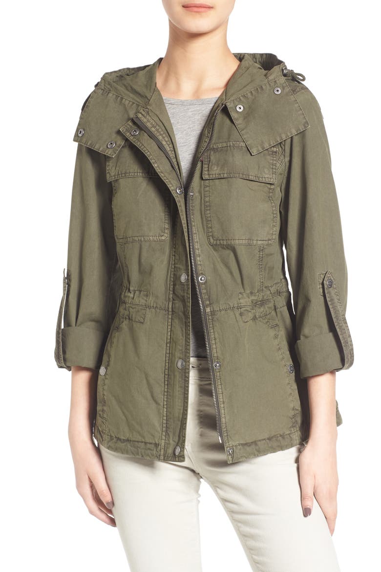 Levi's® Parachute Cotton Hooded Utility Jacket, Main, color, ARMY GREEN