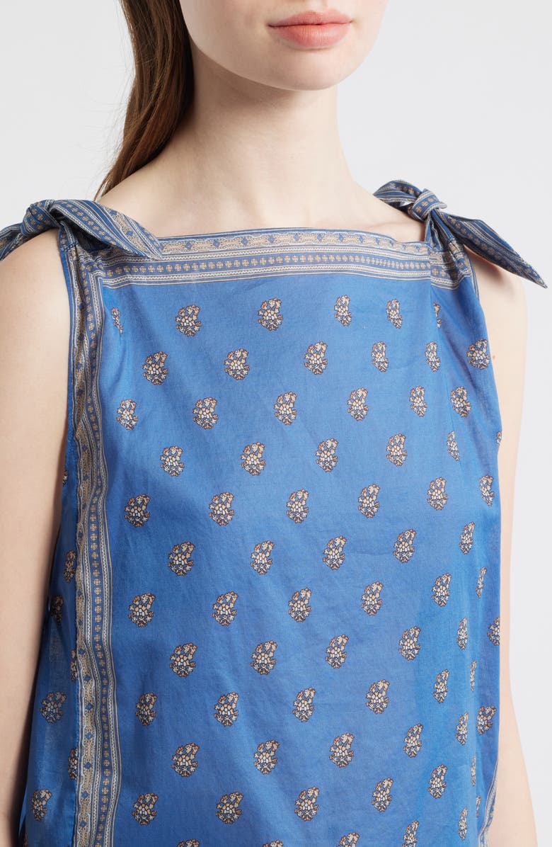 DÔEN Amalia Print Tie Shoulder Sleeveless Top, Alternate, color, Eartha Paisley