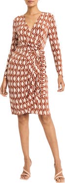 Maggy London Wrap Front Long Sleeve Dress