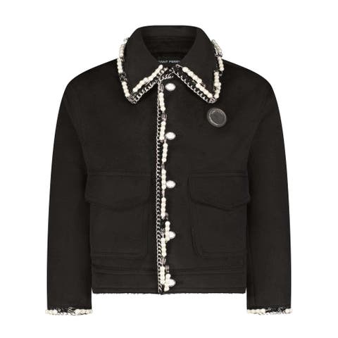 Stud And Pearls Embellished Jacket