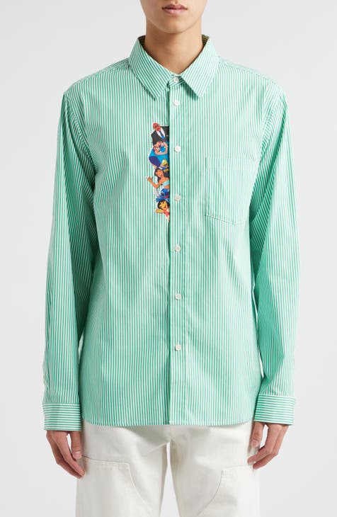 x Disney Gender Inclusive 'Lilo & Stitch' Waimea Stripe Button-Up Shirt (Nordstrom Exclusive)