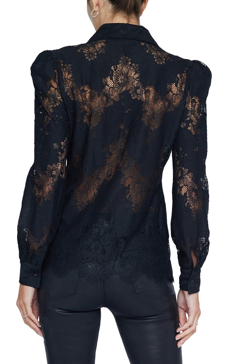 L'AGENCE Jenica Lace Blouse, Alternate, color, Black