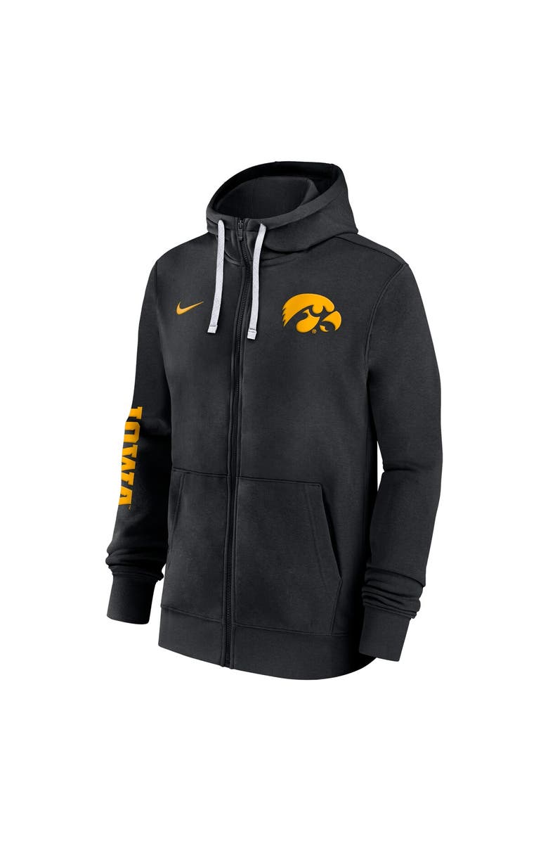 Nike Men's Nike Black Iowa Hawkeyes 2024 Sideline Full-Zip Hoodie, Alternate, color, Black