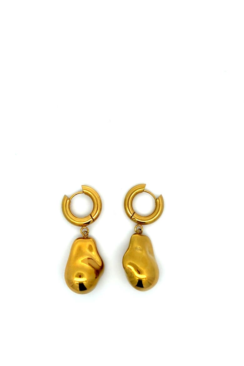 Gold Nugget Drop Earrings, Alternate, color, yellow
