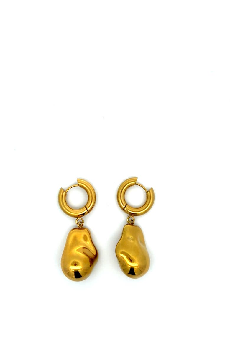Gemini Jewelry Gold Nugget Drop Earrings, Alternate, color, Yellow