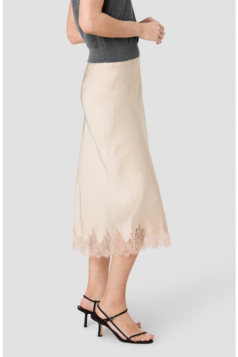Ennis Satin Lace Midi Skirt, Alternate, color, CHAMPAGNE
