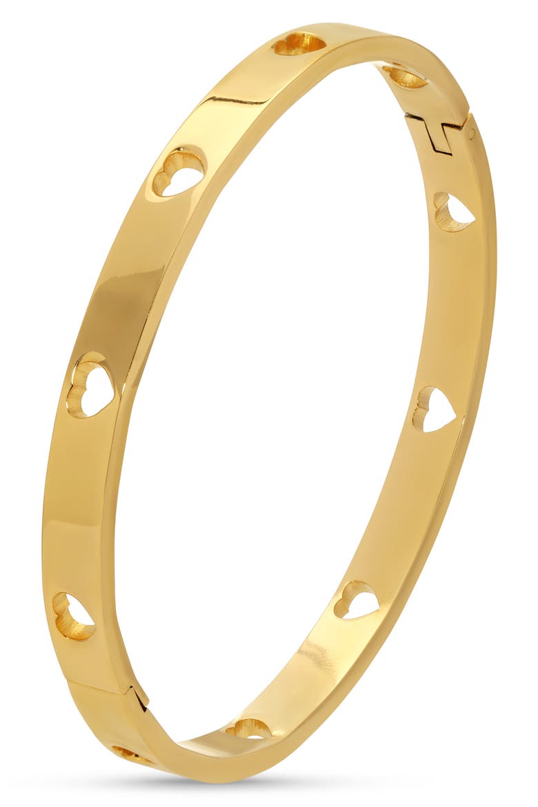 Rona Heart Cutout Cuff Bracelet, Main, color, GOLD