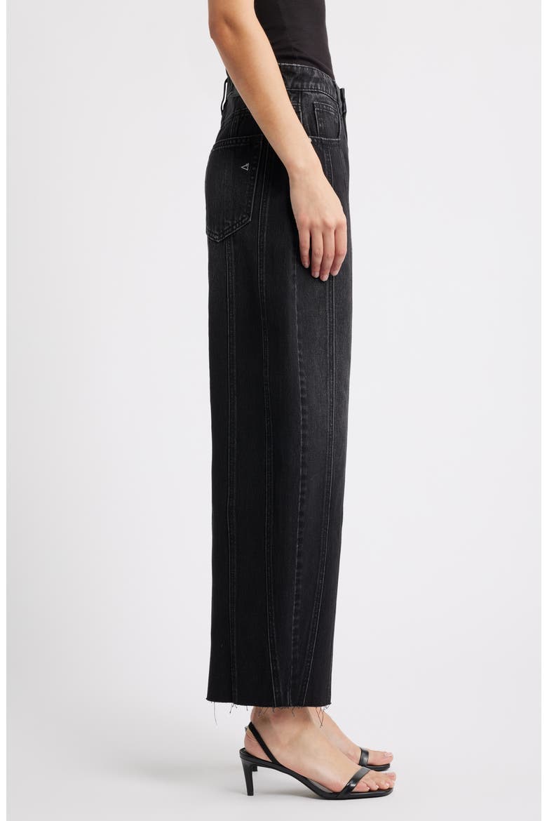 Seamed Ankle Barrel Leg Jeans, Alternate, color, BLACK