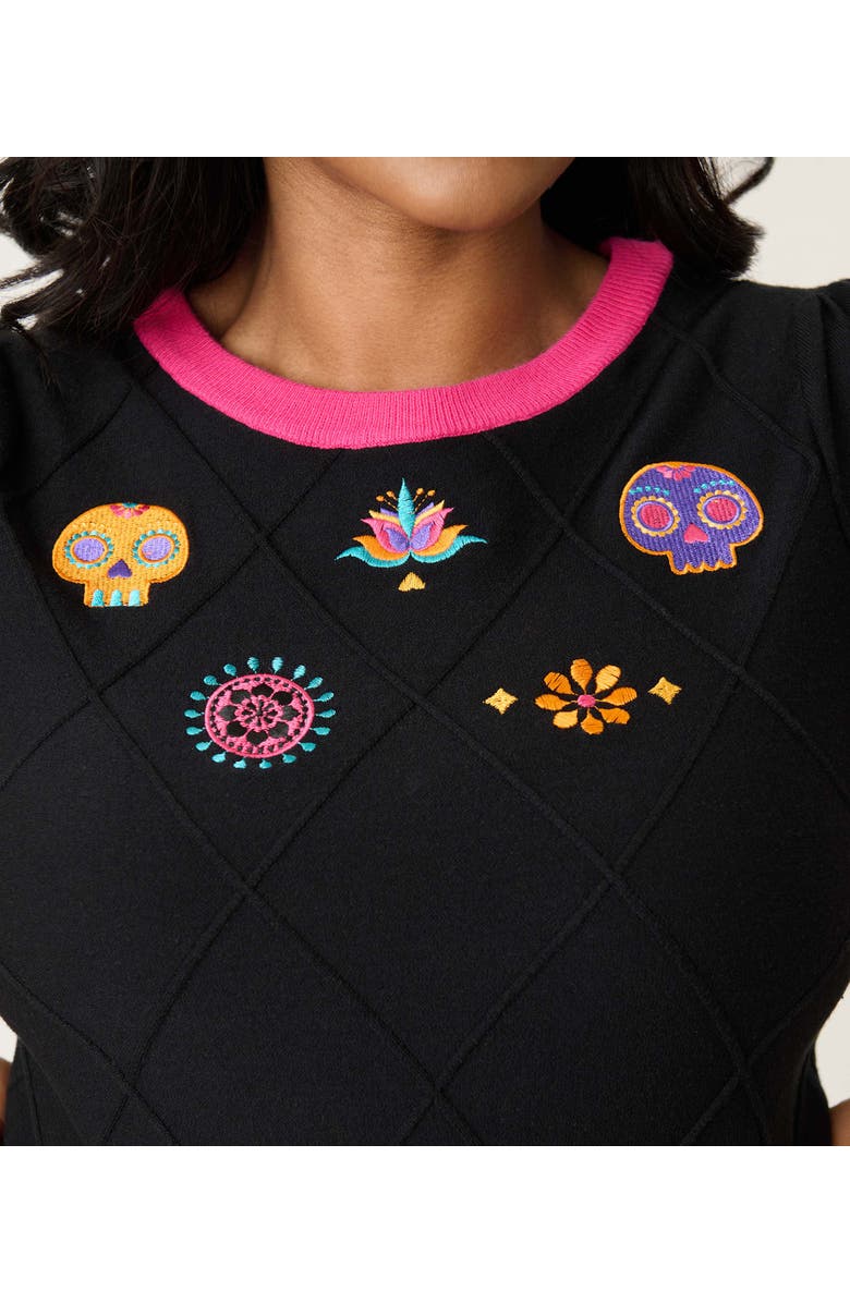 Unique Vintage Plus Size Embroidered Sweater, Alternate, color, Black