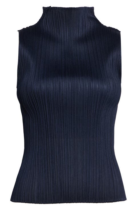 New Colorful Basics 4 Pleated Sleeveless Top
