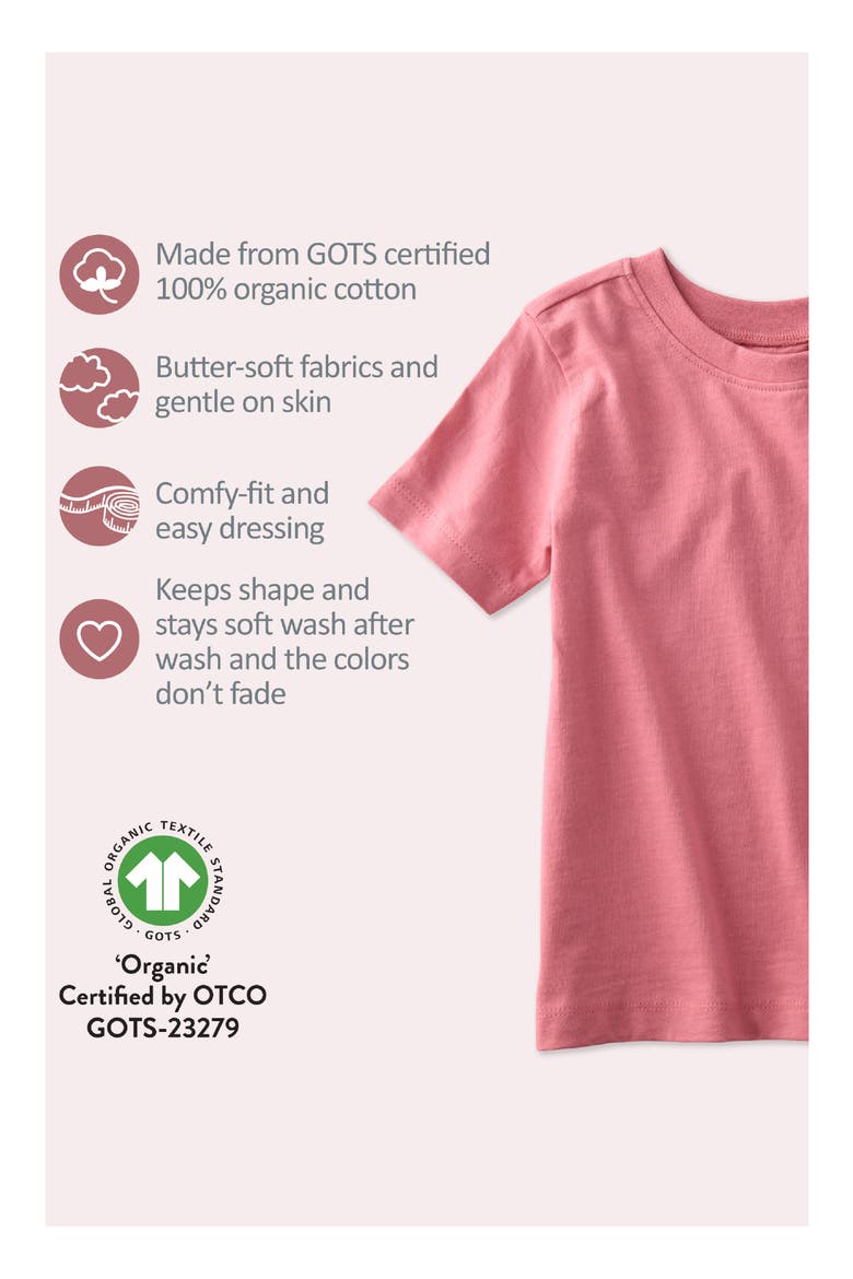 Taylor Assorted 5-Pack Organic Cotton T-Shirts, Alternate, color, SUNSET