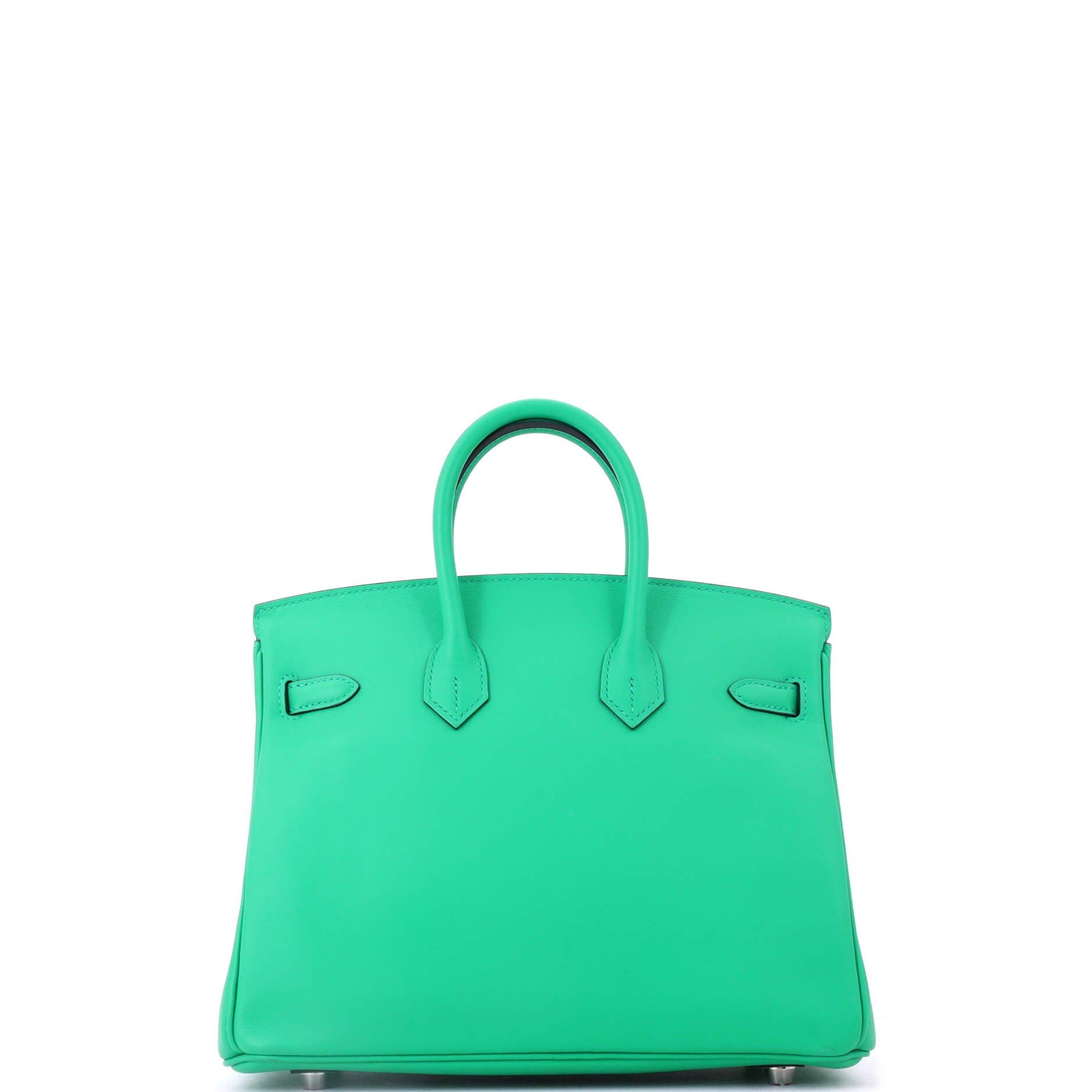Pre-Owned Hermes Birkin Handbag Green Swift with Palladium Hardware 25, Alternate, color, Menthe