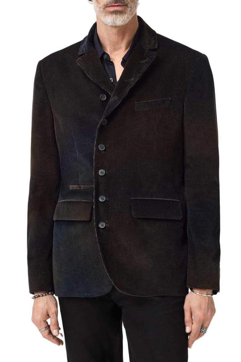 Baylor Cotton Corduroy High Button Blazer, Main, color, DARK BROWN