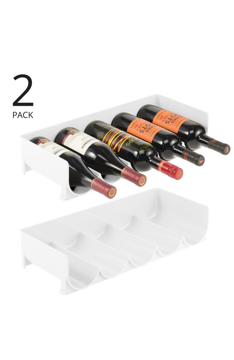 mDesign Plastic Stackable Tiered Bottle Storage Organizer Rack, 2 Pack, USA Made, Alternate, color,