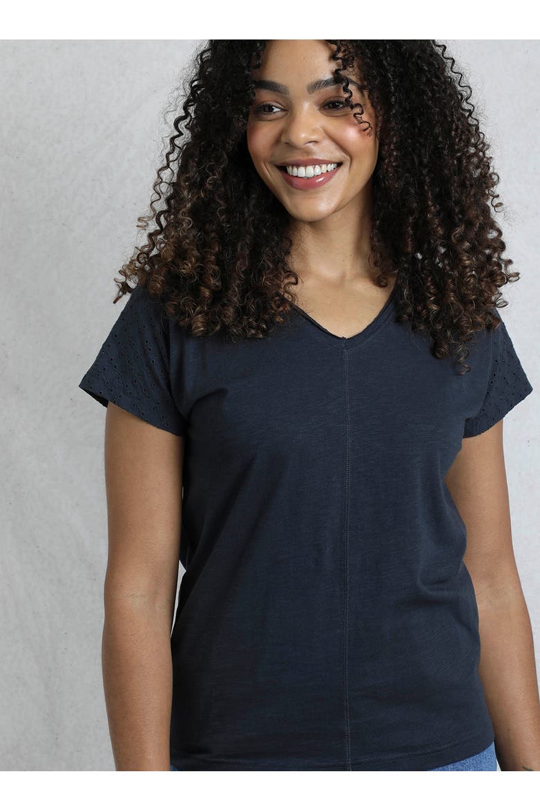 Pernille Cutaway T-Shirt, Main, color, Navy