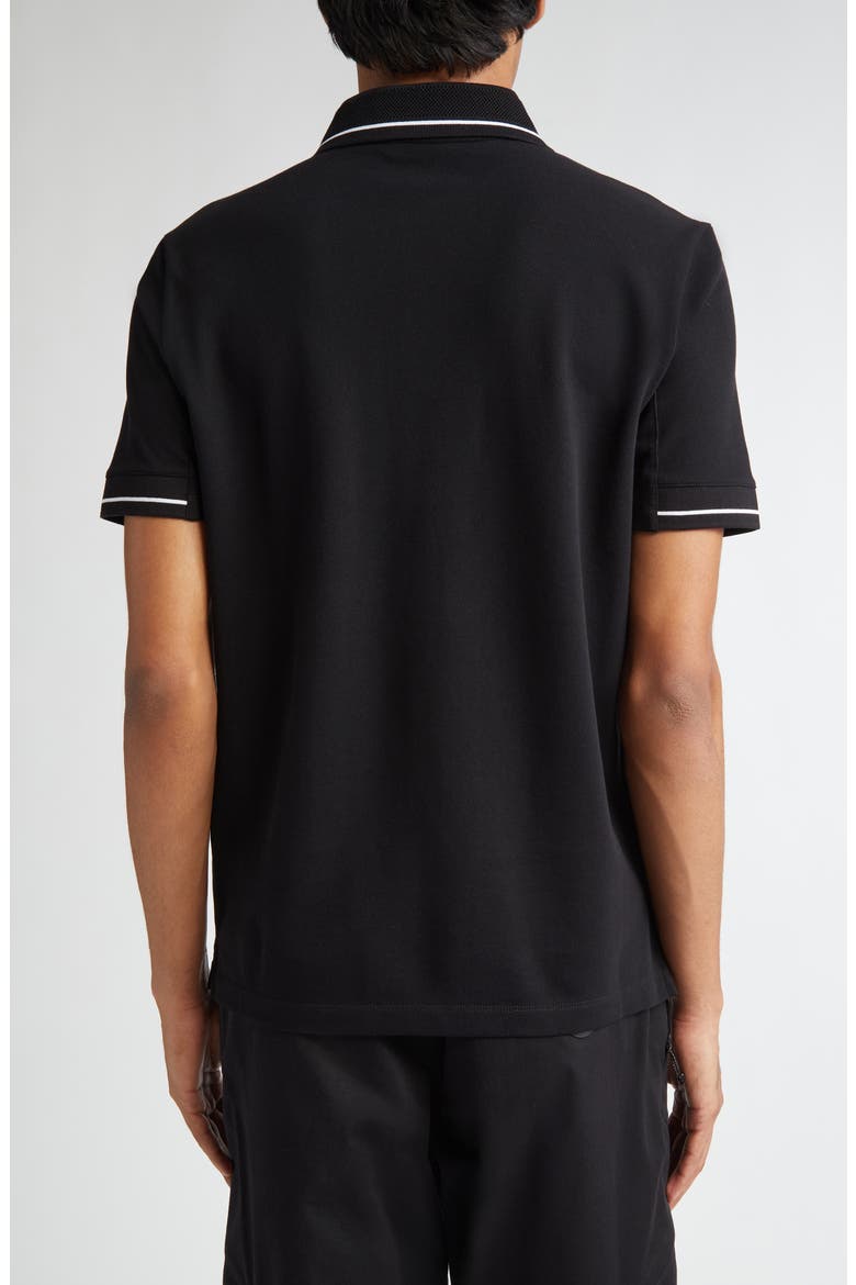 Tipped Cotton Piqué Polo, Alternate, color, BLACK