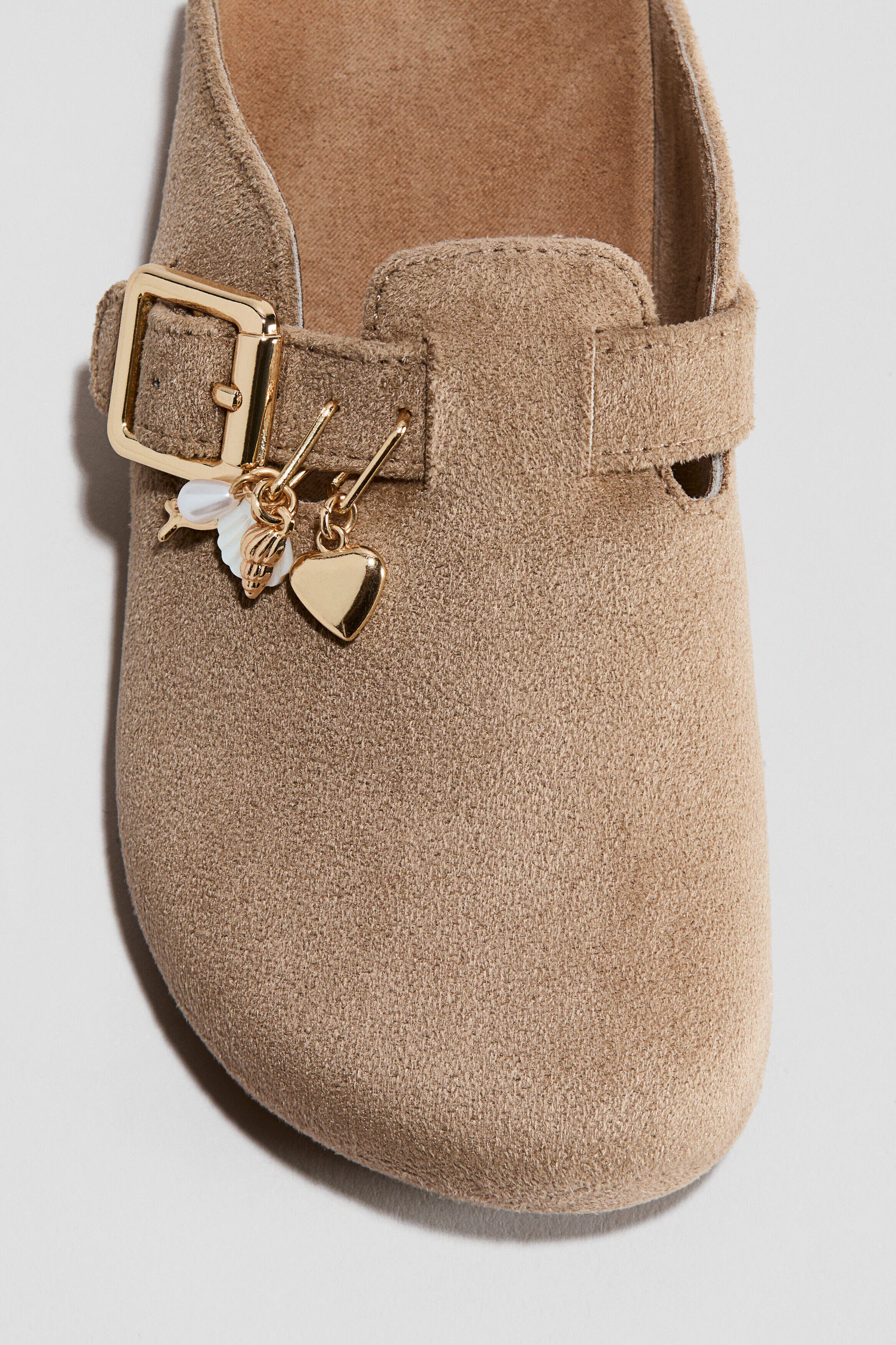 H&M Charm-detail Footbed Mules, Alternate, color, Beige