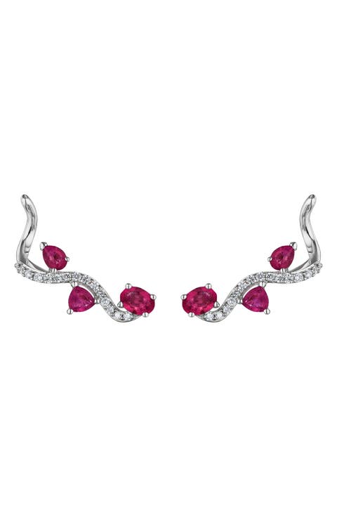 Mirage Ruby & Diamond Ear Crawlers