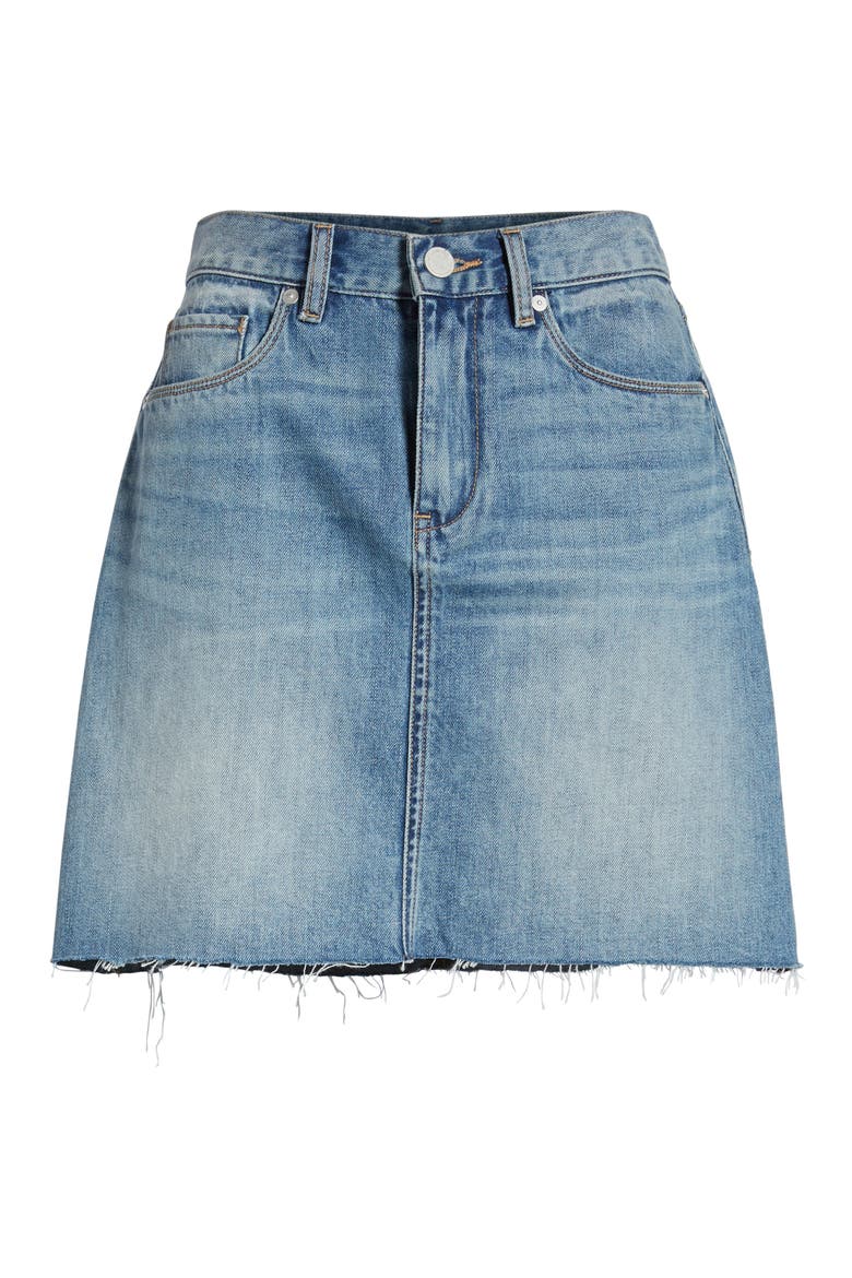 Raw Hem Denim Skirt, Alternate, color, SERENGETI