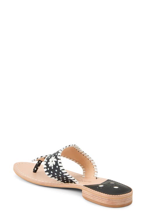 Jack Rogers Jacks Flip Flop In Black/wht Dot Pat