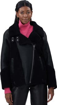 GORSKI Genuine Shearling Zip Moto Jacket